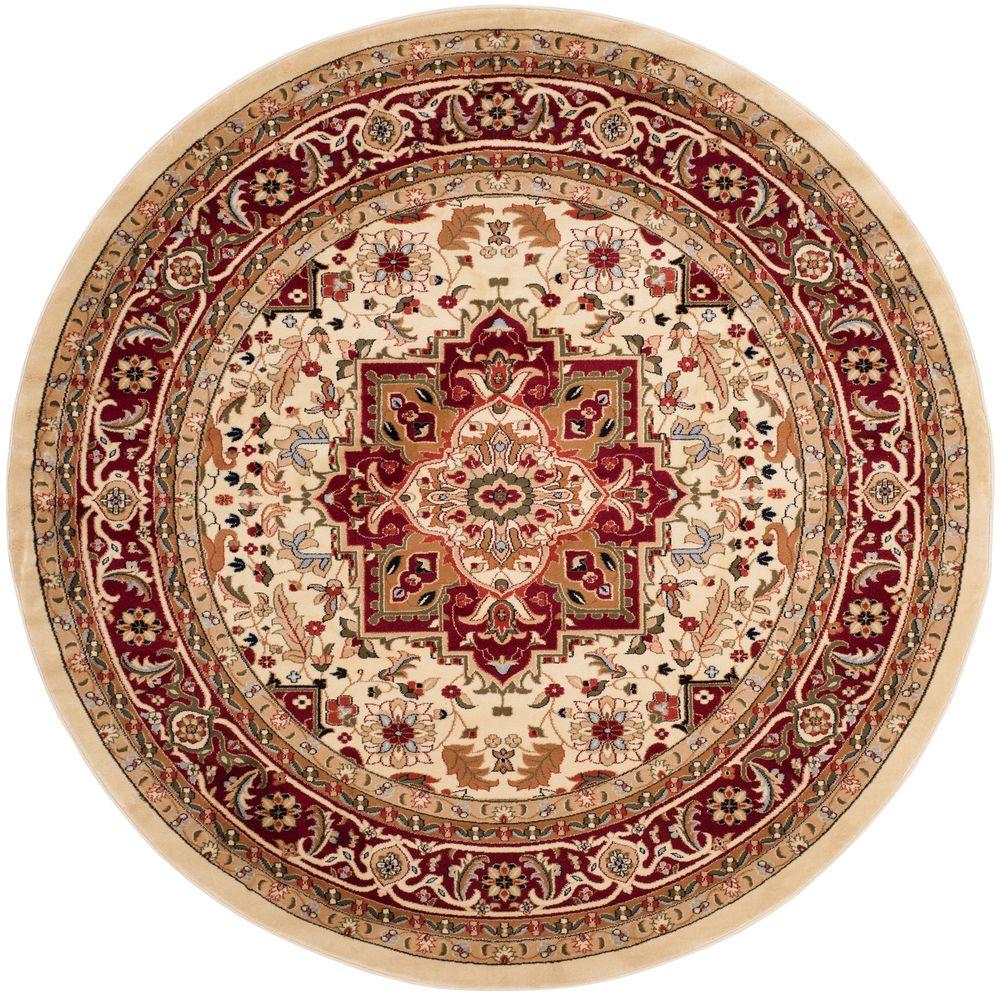 Round Area Rugs The Home Depot Lyndhurst Ivory Red 10 Ft X Round Area Rug