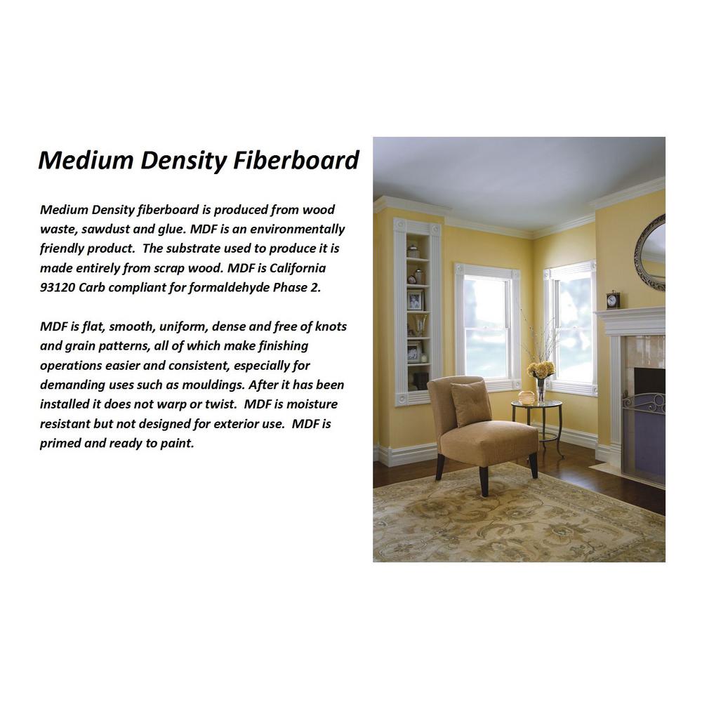 House Of Fara 5 8 In X 3 1 8 In X 8 Ft Primed White Mdf Colonial Crown Moulding 8205 The Home Depot