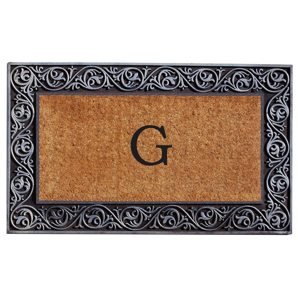 Home & More Prestige Silver Door Mat 18 in. x 30 in. Monogram G Door