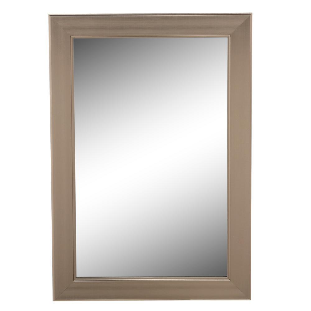 Home Decorators Collection 23 in. W x 29 in. L Framed Fog Free Wall Mirror in Pewter and