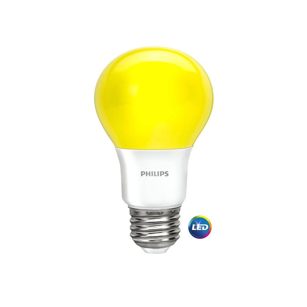 Philips 60-Watt Equivalent A19 LED Bug Yellow Light Bulb (2-Pack