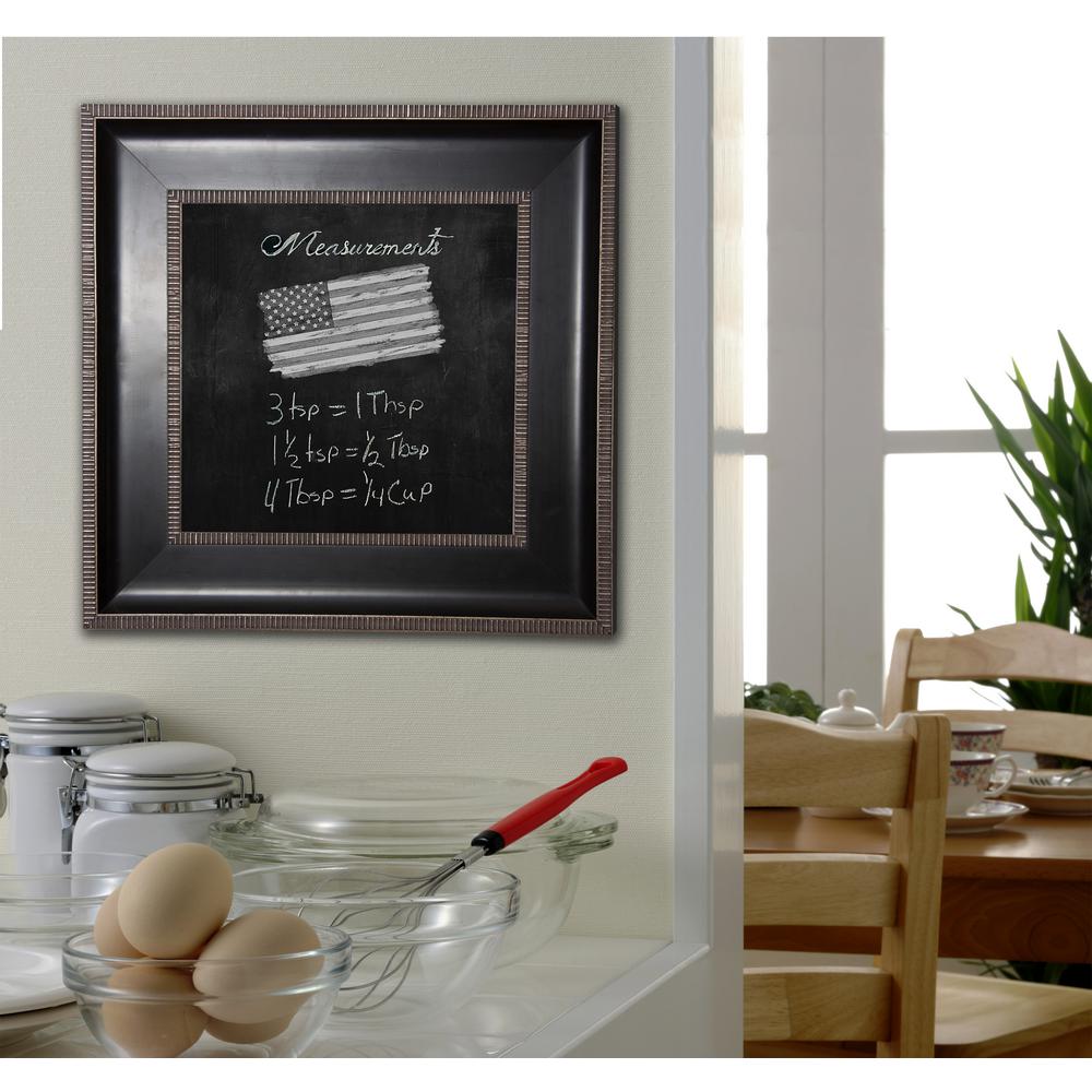 80.25 inch x 20.25 inch Black with Silver Caged Trim Blackboard/Chalkboard