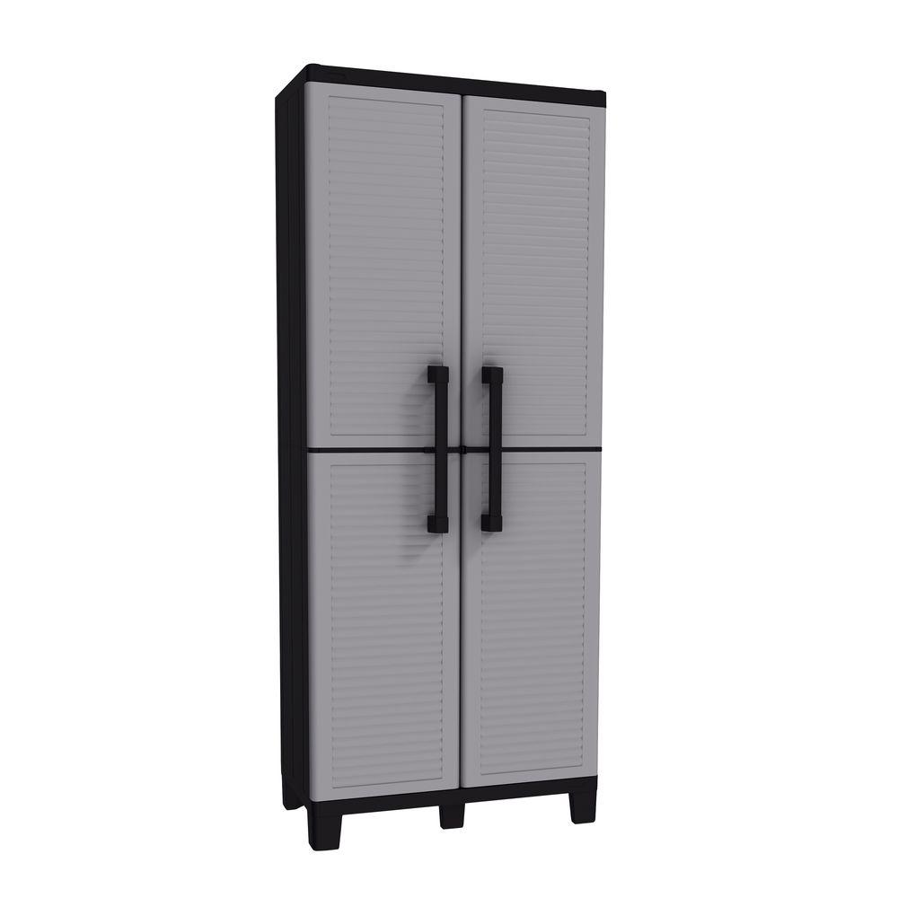 Gray Resin Garage Cabinets Storage Systems E Winner 67 32 In H X 26 77 W 14 96 D