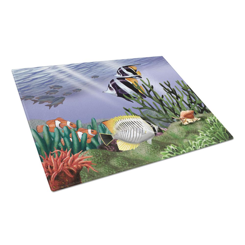 Carolines Treasures Undersea Fantasy 9 Tempered Glass Large Cutting Board, Multi-Color