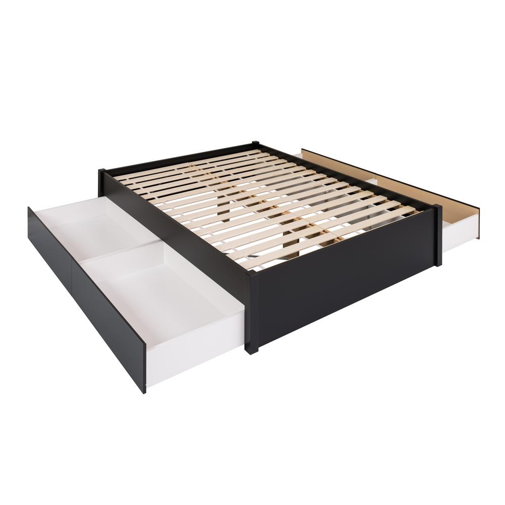 Prepac Select Black Queen 4 Post Platform Bed With Drawers Bbsq 1302 4k The Home Depot Black Queen 4 Post Platform Bed, Platform Beds With Storage Queen Size Bed