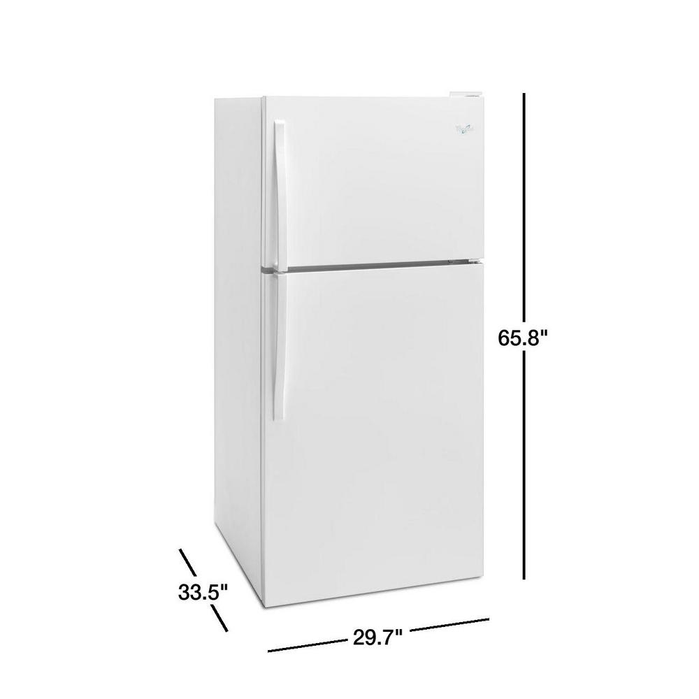 Whirlpool 18 2 Cu Ft Top Freezer Refrigerator In White Wrt138fzdw The Home Depot