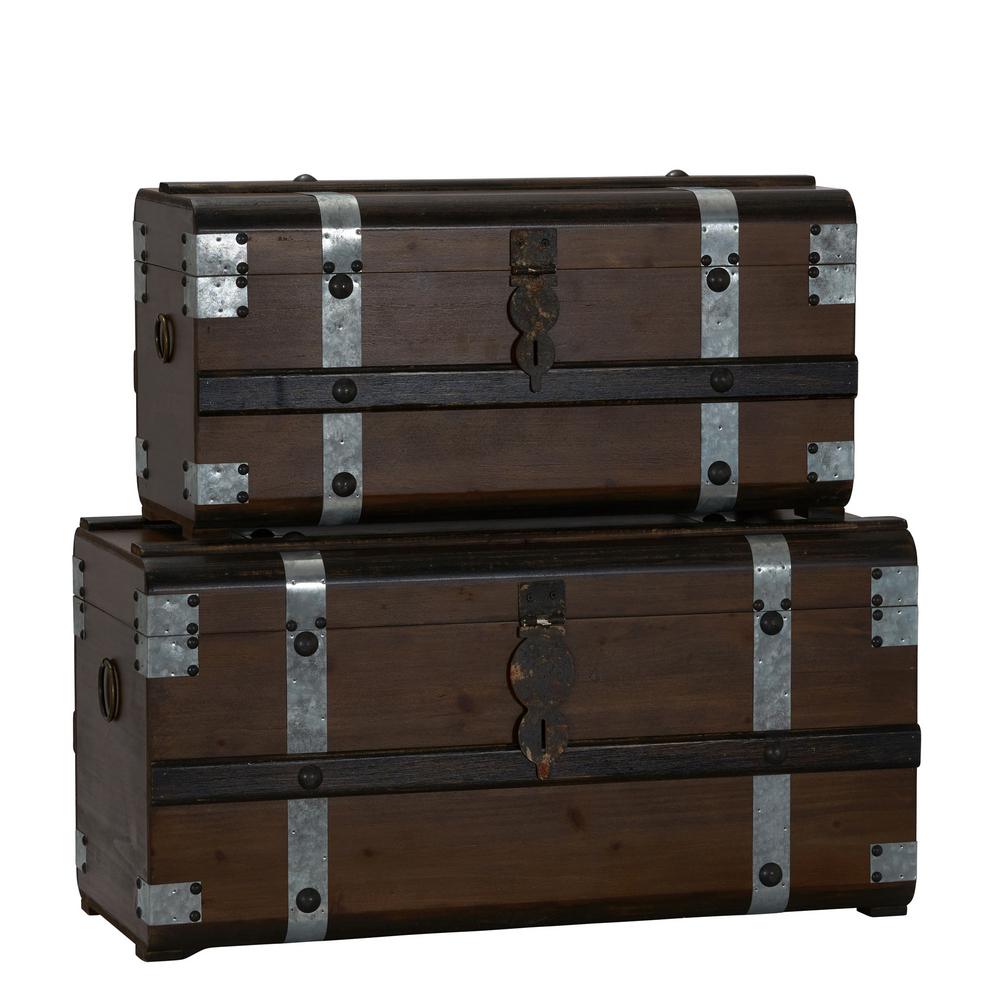 Household Essentials Steel Band Trunk 2Piece Set 95601 The Home Depot