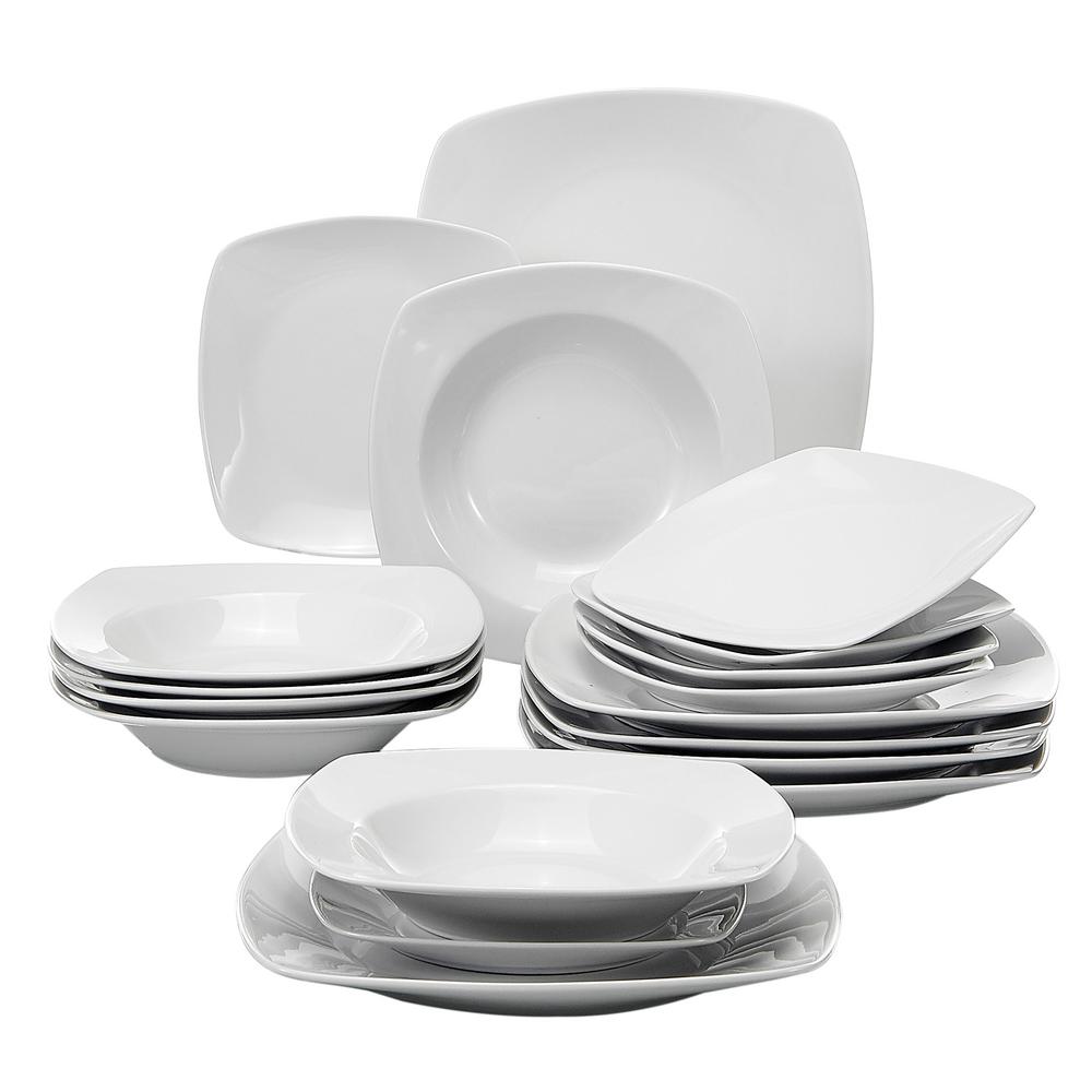 Bowls Set 56-Piece dinnerware Set from Ivory White Porcelain dinnerware from Soup Plates White dinnerware Ceramic Bowls Porcelain Bowl