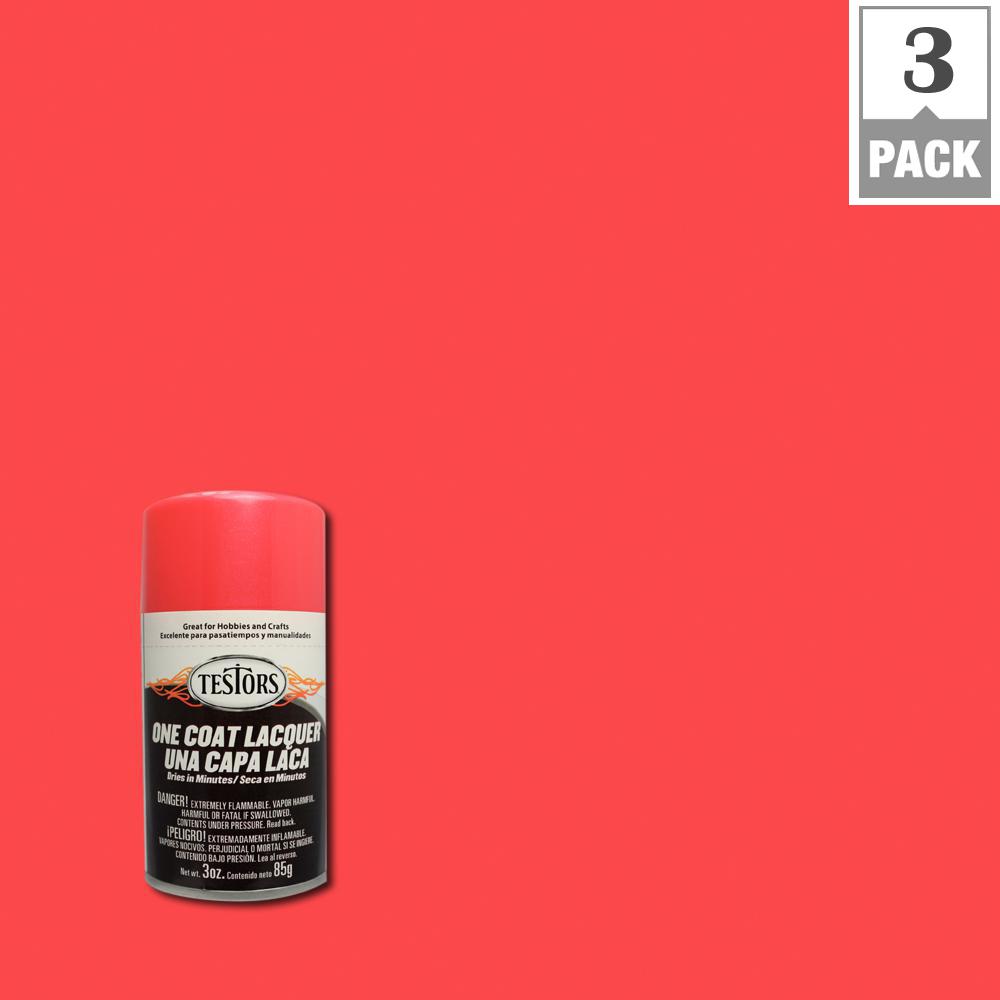 Testors 3 oz. Electric Pink Lacquer Spray Paint (3Pack)1841MT The