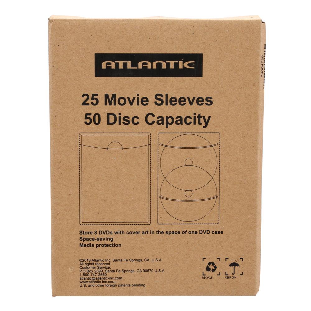 Atlantic 25 Cd Dvd Or Blu Ray Media Living Clear Movie Sleeves The Home Depot
