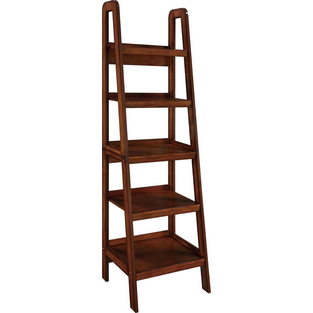 Ameriwood Home Meadowlark Espresso Wood Veneer Ladder Bookcase Meadowlark Espresso Wood Veneer Ladder Bookcase