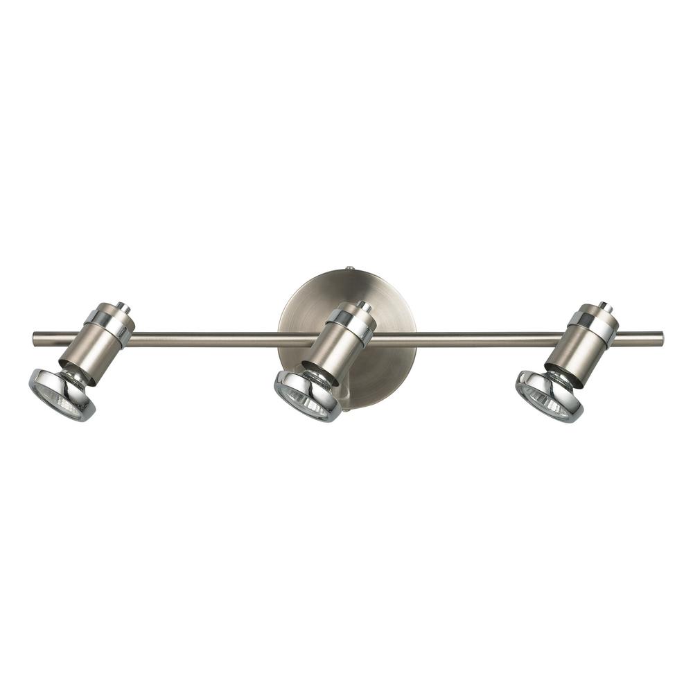 Shay 21 In 3 Light Brushed Pewter And Chrome Track Lighting Fixture 3 Light Brushed Pewter And Chrome Track Lighting Fixture