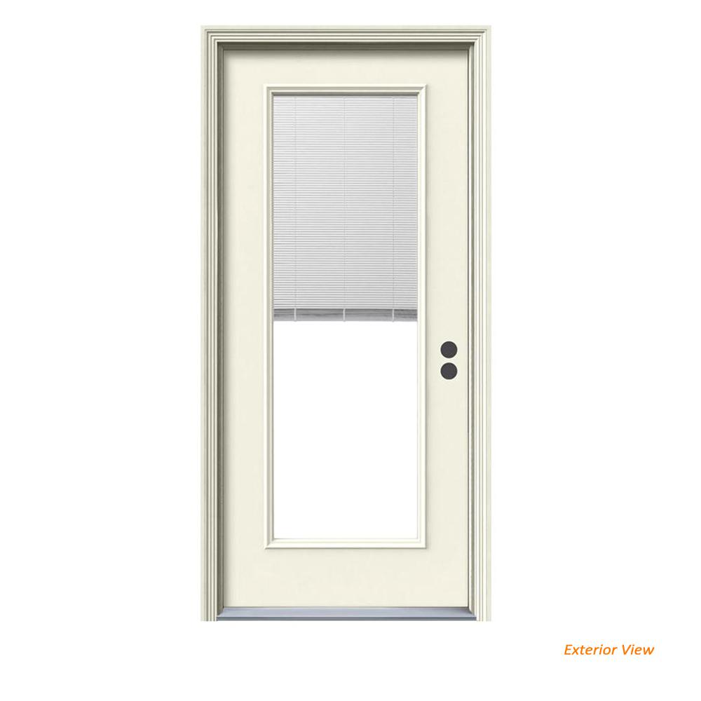 Jeld Wen 32 In X 80 In Full Lite Primed Steel Prehung Left Hand