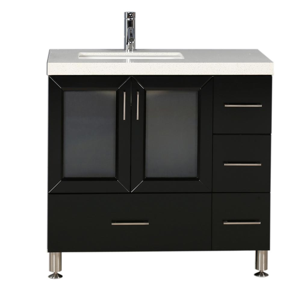 Design Element Stanton 36 in. W x 18 in. D Vanity in Espresso with Single Sink Vanity Top and 