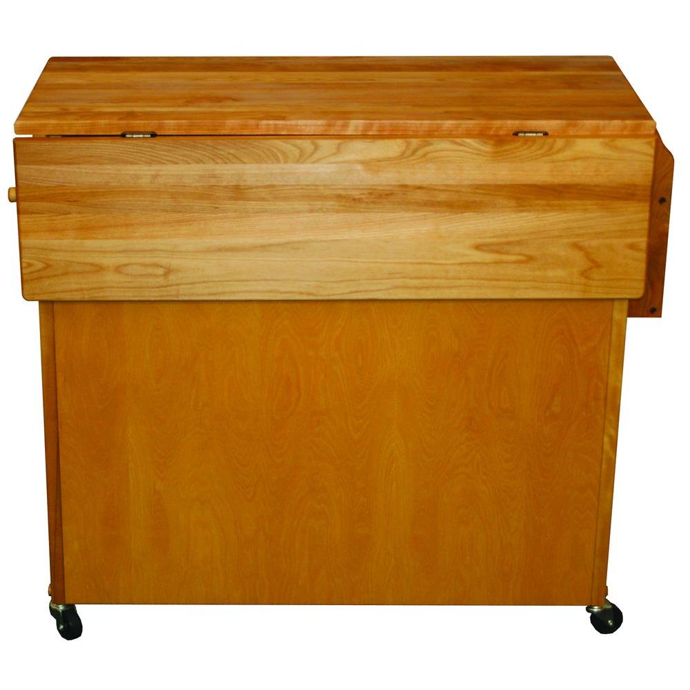 Catskill Craftsmen Natural Wood Kitchen Cart With Drop Leaf 51538 Catskill Craftsmen Natural Wood Kitchen
