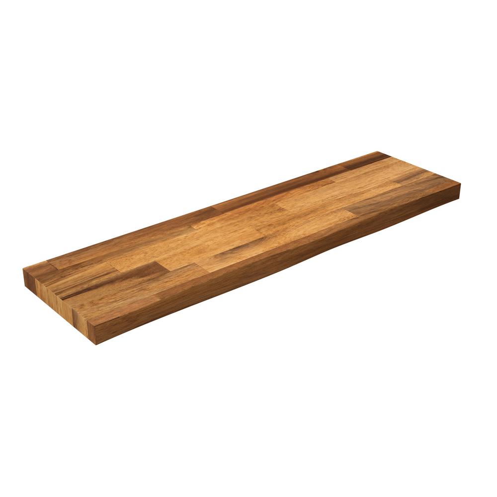 Interbuild Acacia 3 Ft L X 10 In D X 15 In T Butcher Block Countertop In Golden Teak Stain 