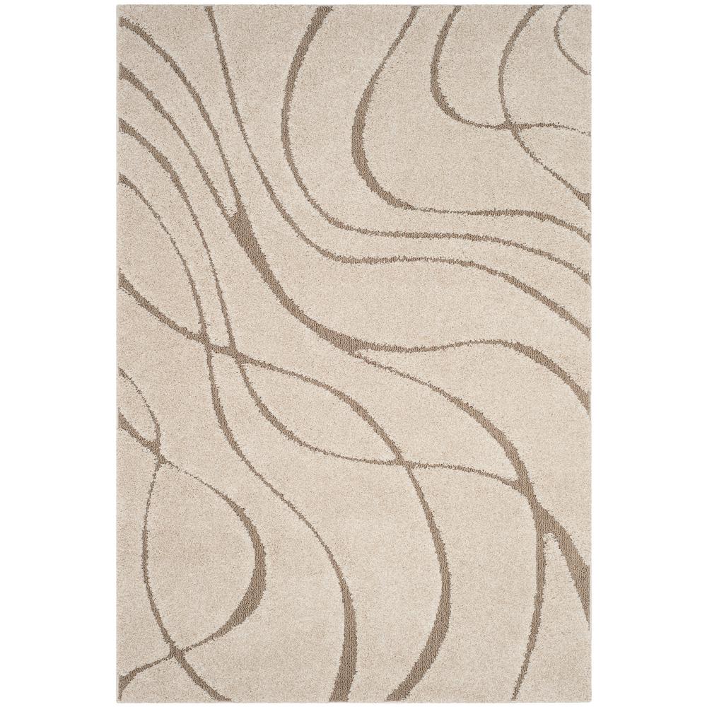 Safavieh Florida Shag Cream/Dark Brown 8 Ft. X 10 Ft. Area Rug-SG463 ...