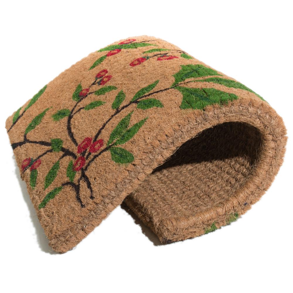 Imports Decor Traditional Coir Holly Princess 30 In X 18 In Natural Coconut Husk Door Mat 685tcm The Home Depot