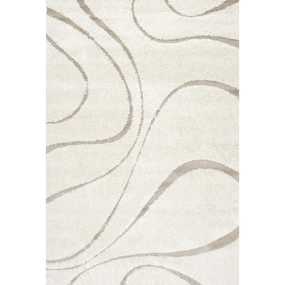 Nuloom Carolyn Contemporary Curves Cream 4 Ft X 6 Area Nuloom Carolyn Contemporary Curves