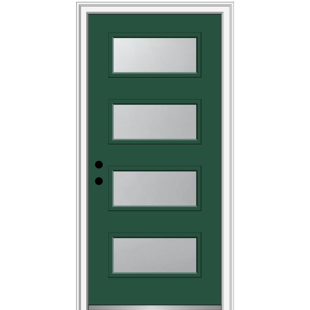 Mmi Door 36 In X 80 In Celeste Right Hand Inswing 4 Lite Frosted