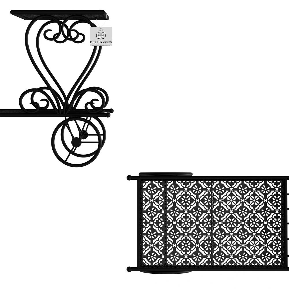 Pure Garden 2 Tier Decorative Black Metal Cart And Plant Stand Hw1500184 The Home Depot - Decorative Metal Garden Carts Pure Garden 2 Tier Decorative Black Metal Cart And Plant Stand Hw1500184 The Home Depot - Decorative Metal Garden Carts