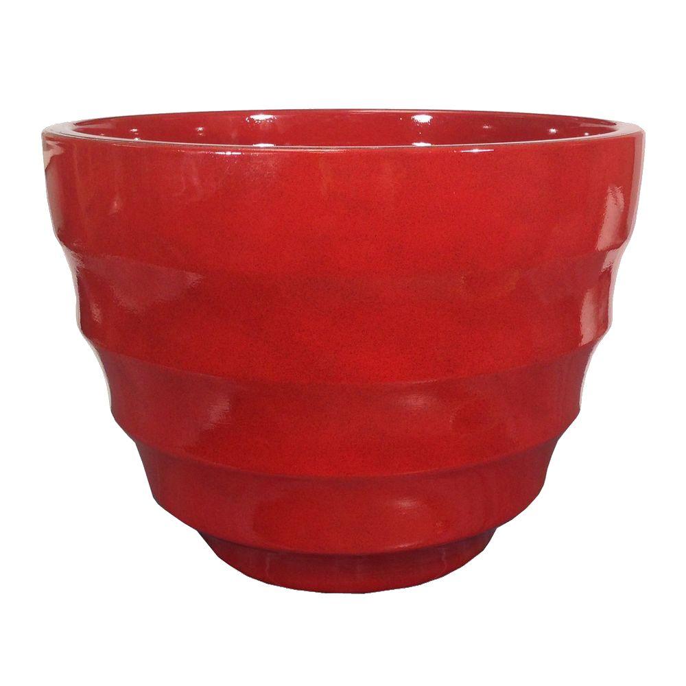 Athena 12 in Round Ruby Resin Planter US411645 The Home  