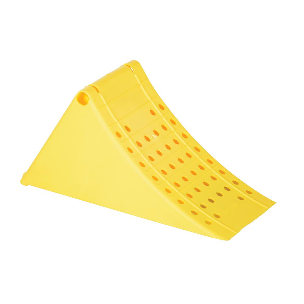 Vestil Large Yellow Plastic Wheel ChockPLWCY The Home Depot