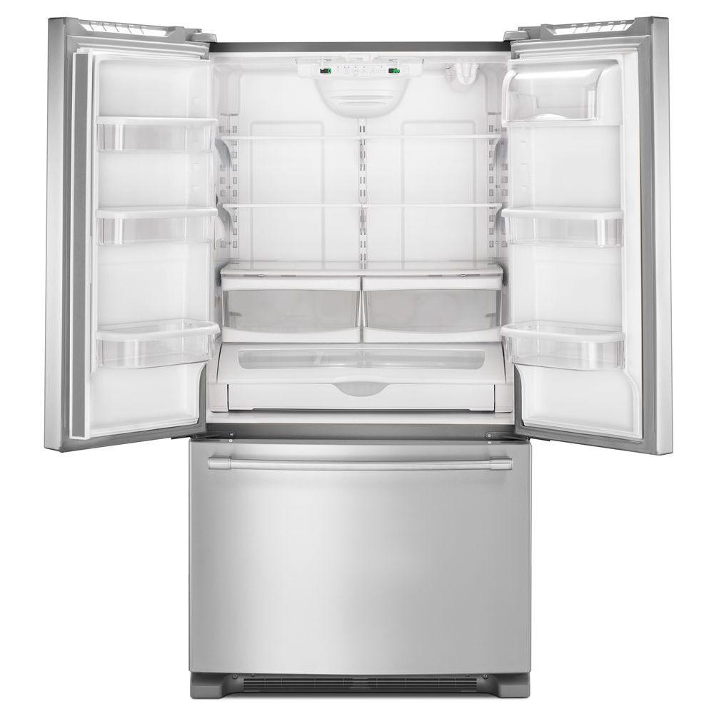 Maytag 20 Cu Ft French Door Refrigerator In Fingerprint Resistant Stainless Steel Counter Depth Mfc2062fez The Home Depot