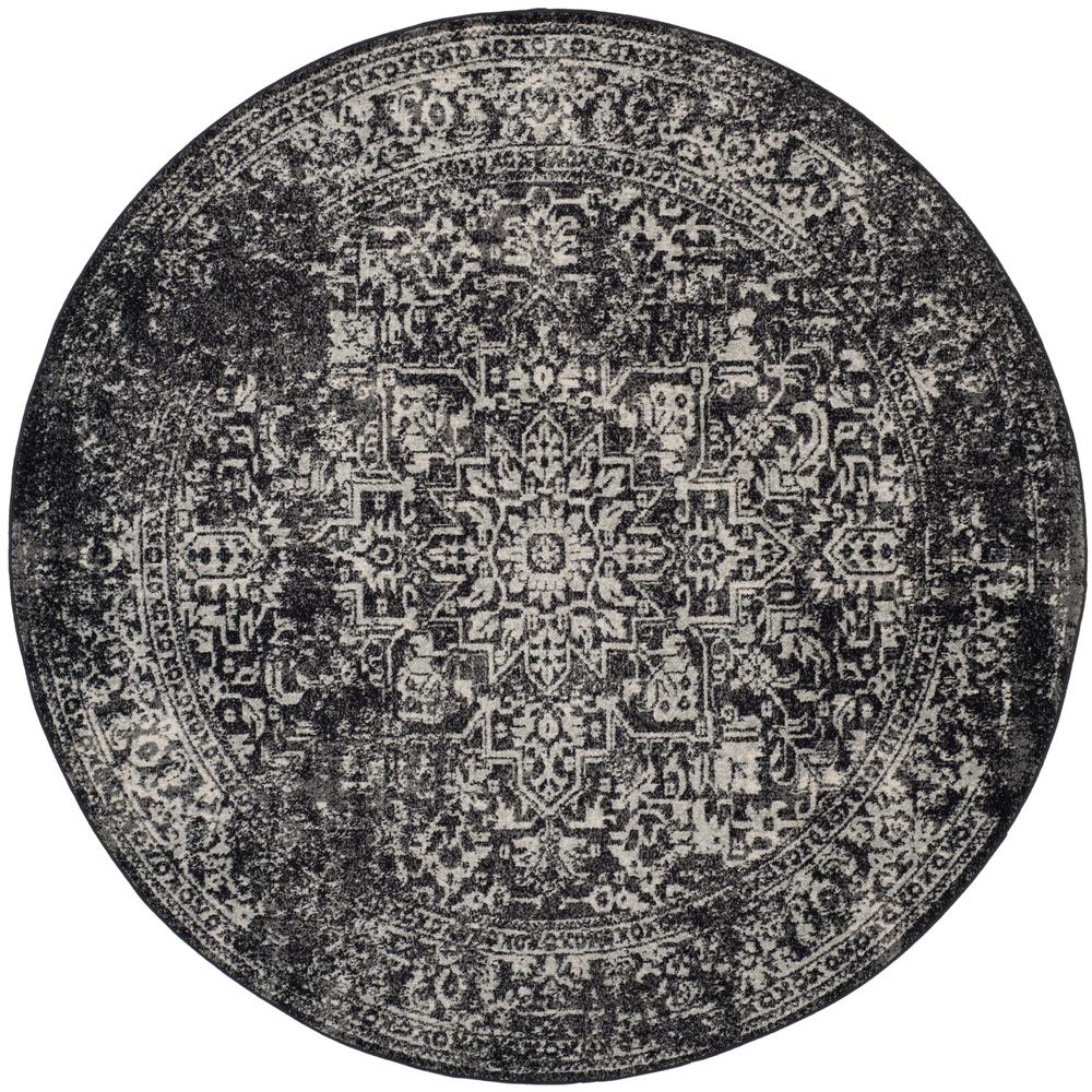 Safavieh Evoke Black/Gray 5 ft. x 5 ft. Round Area RugEVK256R5R The
