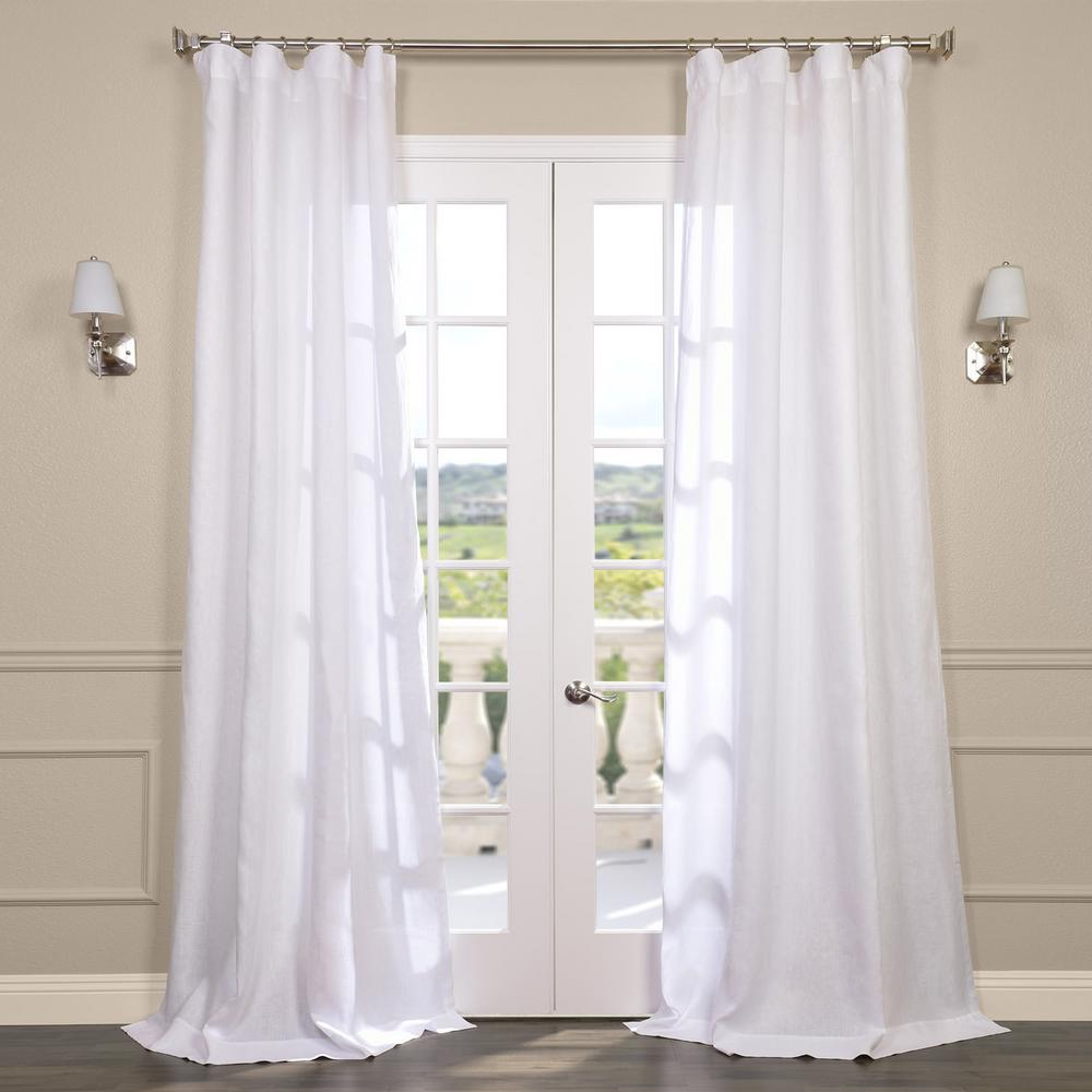 Exclusive Fabrics Furnishings Birch Tan Linen Sheer Curtain 50