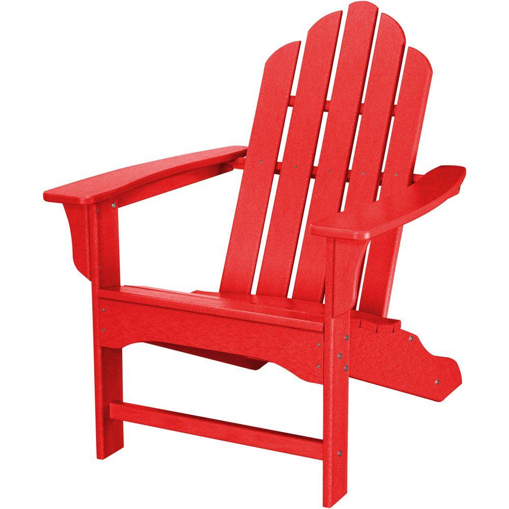 Hanover All-Weather Patio Adirondack Chair in Sunset Red-HVLNA10SR