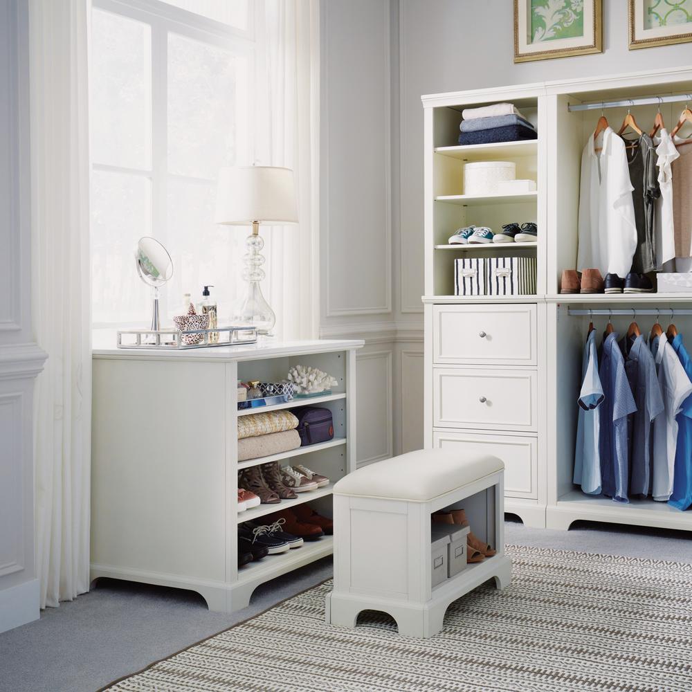 Homestyles Naples White Storage Bench 5530 27 The Home Depot