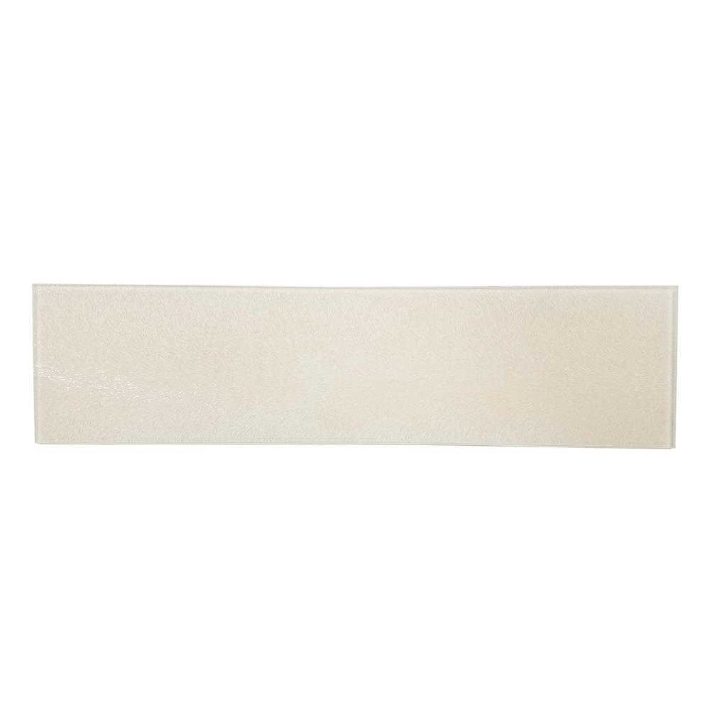 ABOLOS Beige Taupe Field Rectangle 4 in. x 16 in. Textured Glass