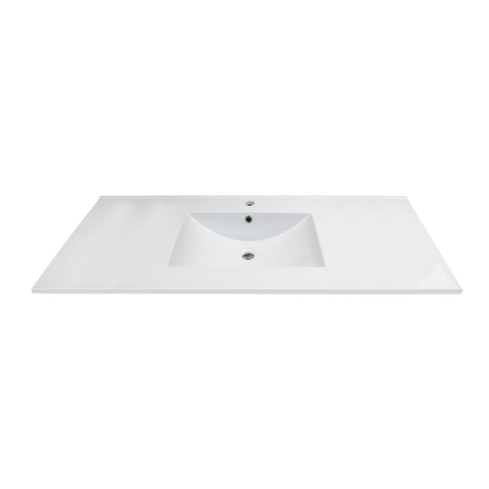 Transolid Juliette 37 In W X 22 In D Vitreous China Vanity Top In White With Single Faucet Hole Tl 1721 01 The Home Depot