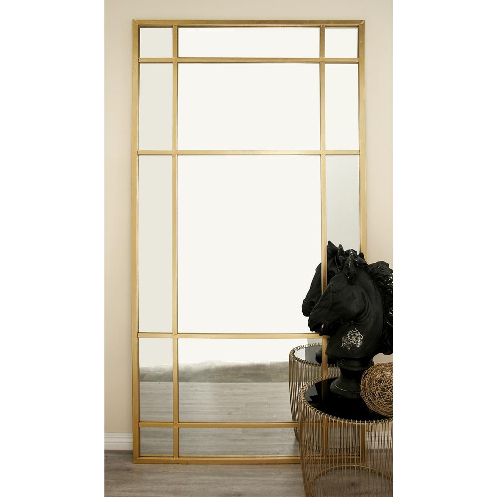 80 In X 40 Modern Wall Mirror With Gold Framed Panels
