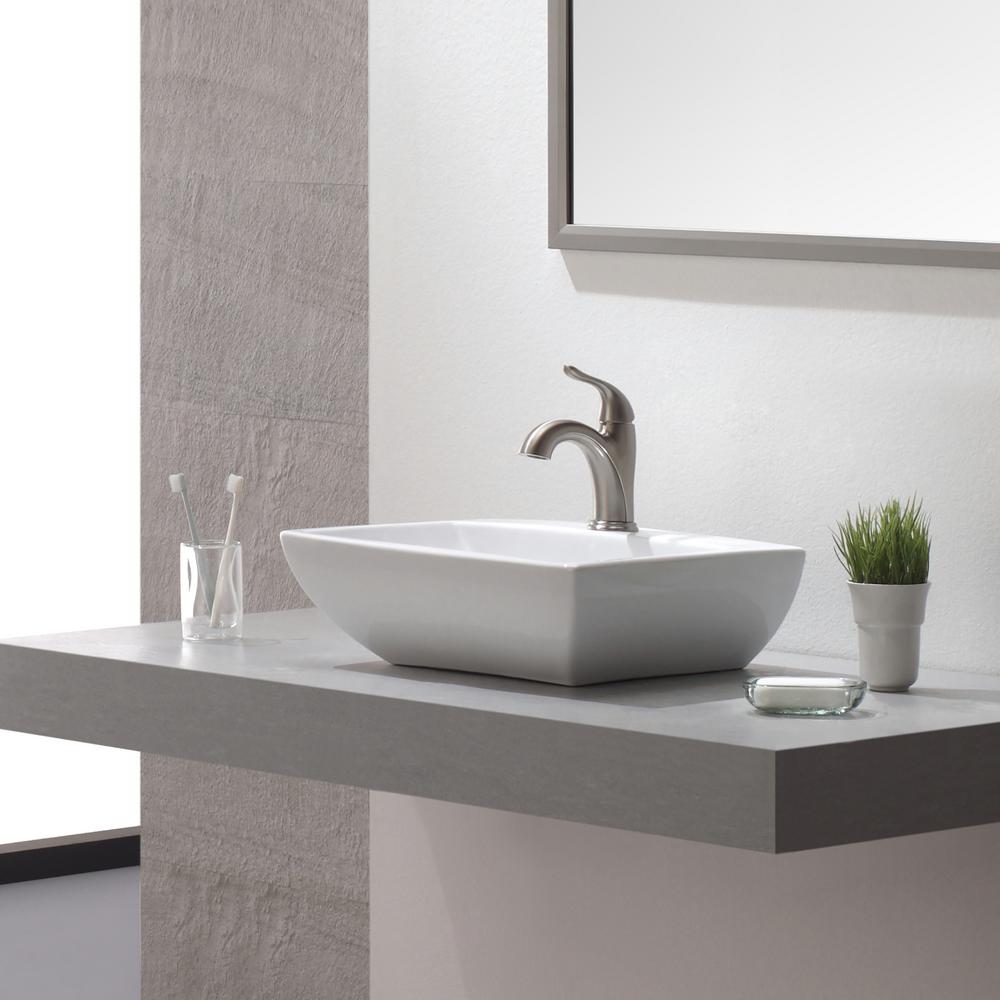 Kraus Arcus Single Hole Single Handle Bathroom Faucet In Satin Nickel Fus 1011sn The Home Depot