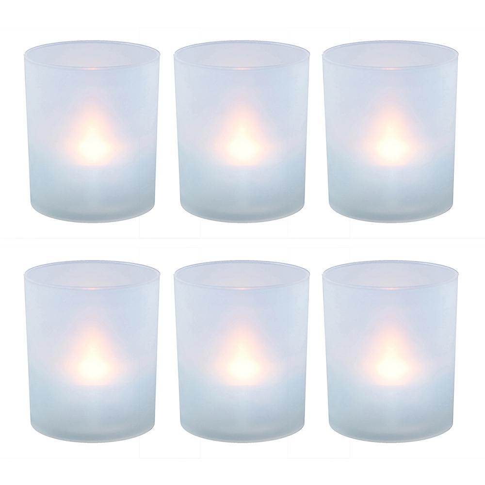 Lumabase Flameless Votive Candles 2.25 in. Warm White Plastic Frosted