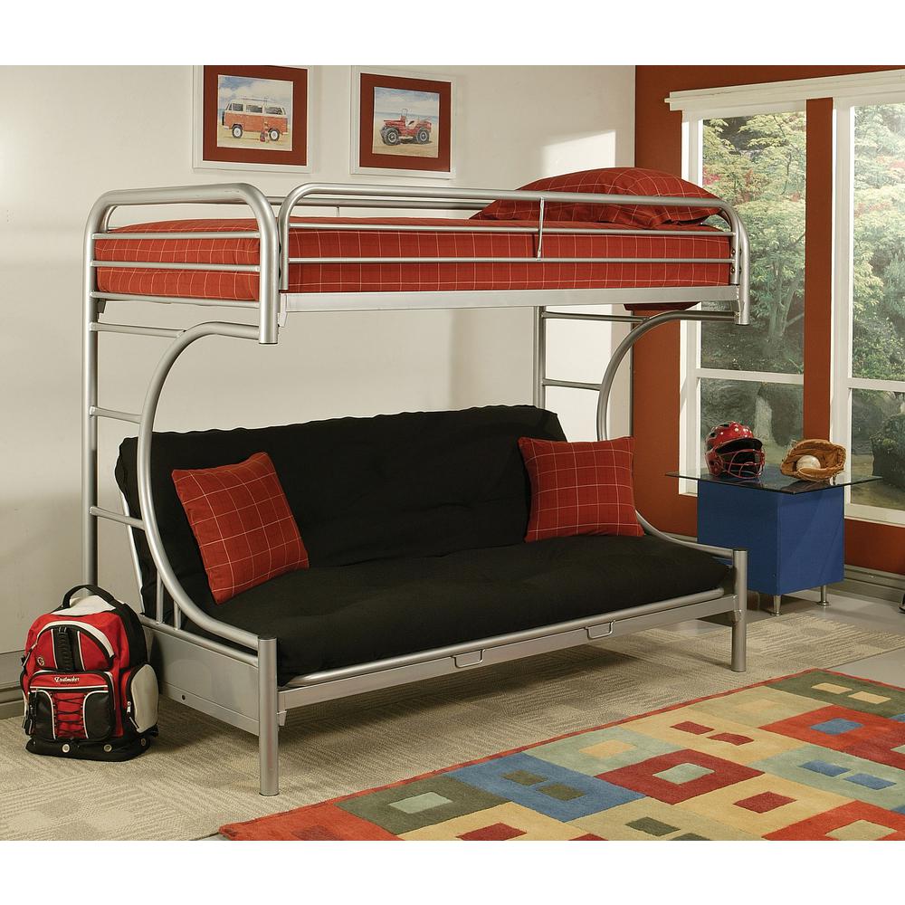 Acme Furniture Eclipse Twin Over Silver Full Metal Kids Bunk Bed Acme Furniture Eclipse Twin Over Silver Full Metal Kids Bunk Bed 02091si The Home Depot