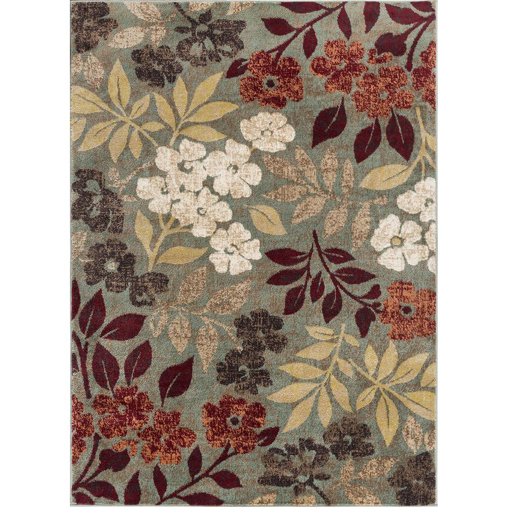 Tayse Rugs Deco Seafoam 5 ft. 3 in. x 7 ft. 3 in. Transitional Area Rug