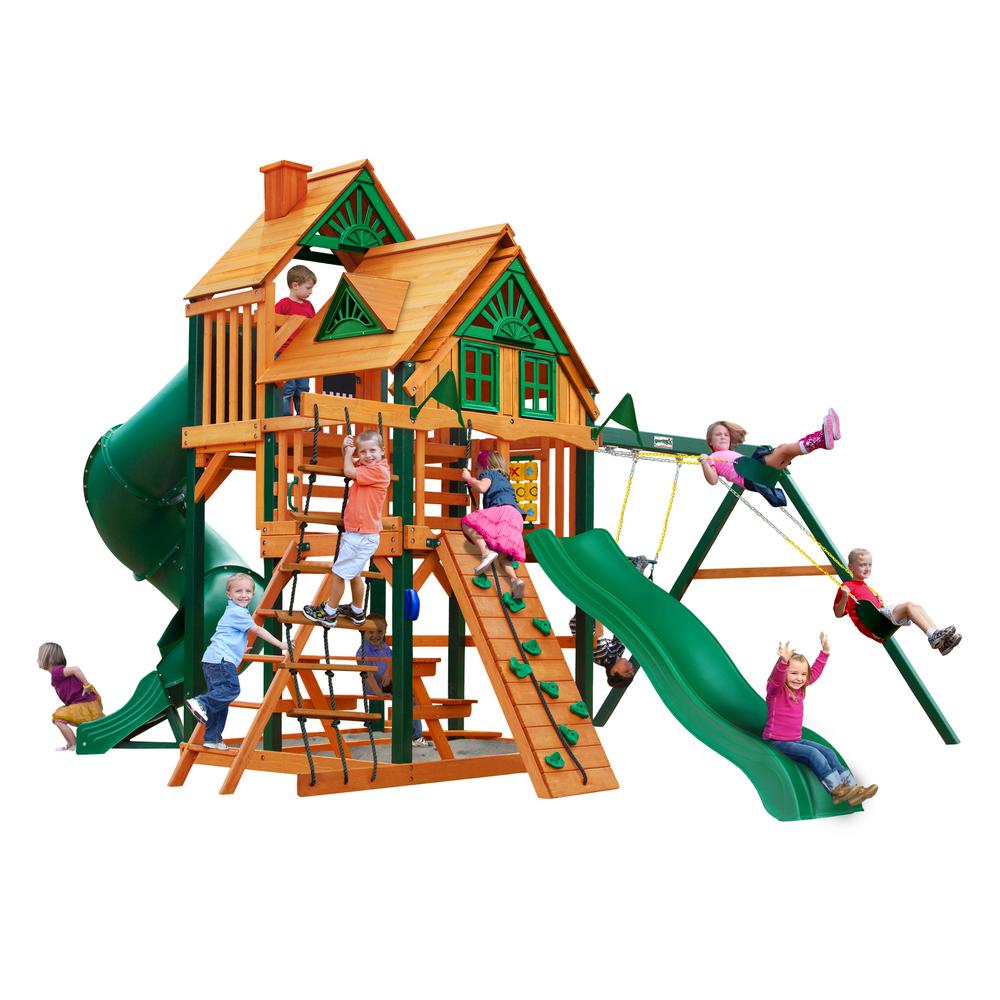 Gorilla Playsets Mountaineer Treehouse Swing Set with Timber Shield01