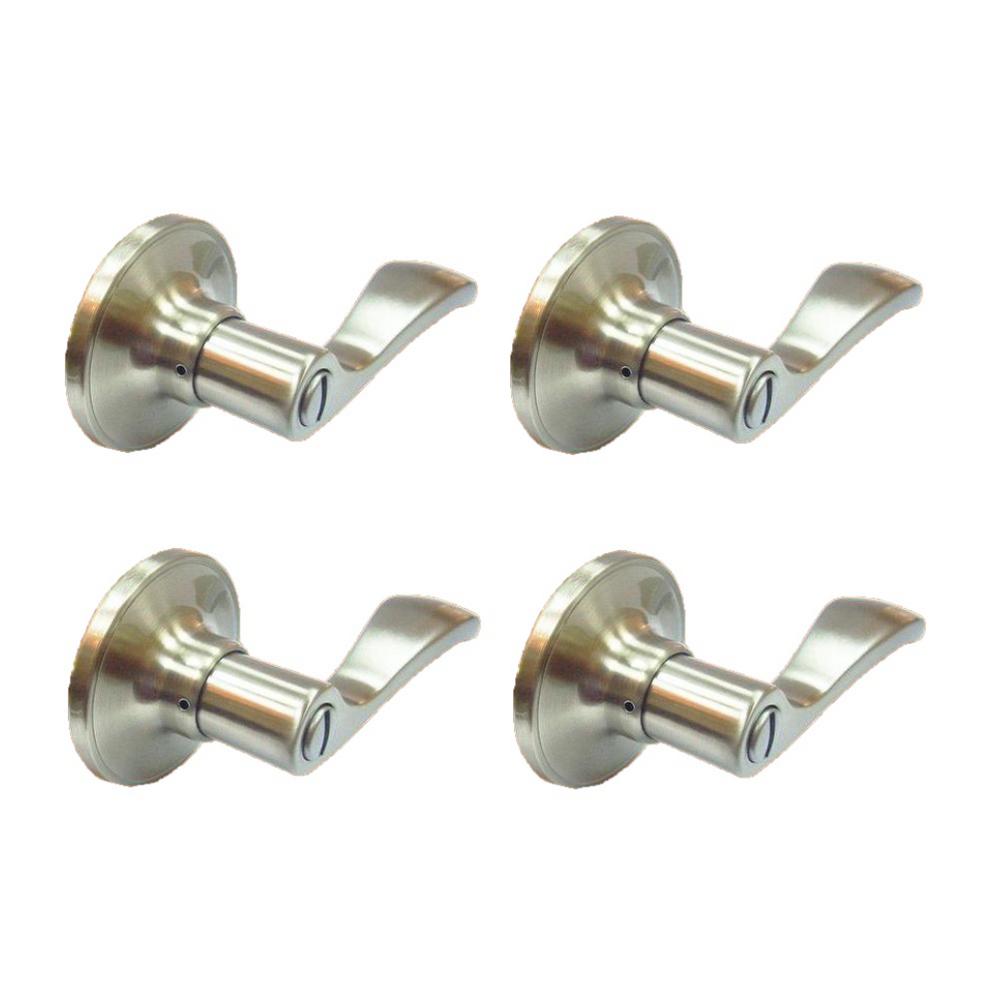 Defiant Naples Satin Nickel Bed Bath Door Lever Contractor Pack 4
