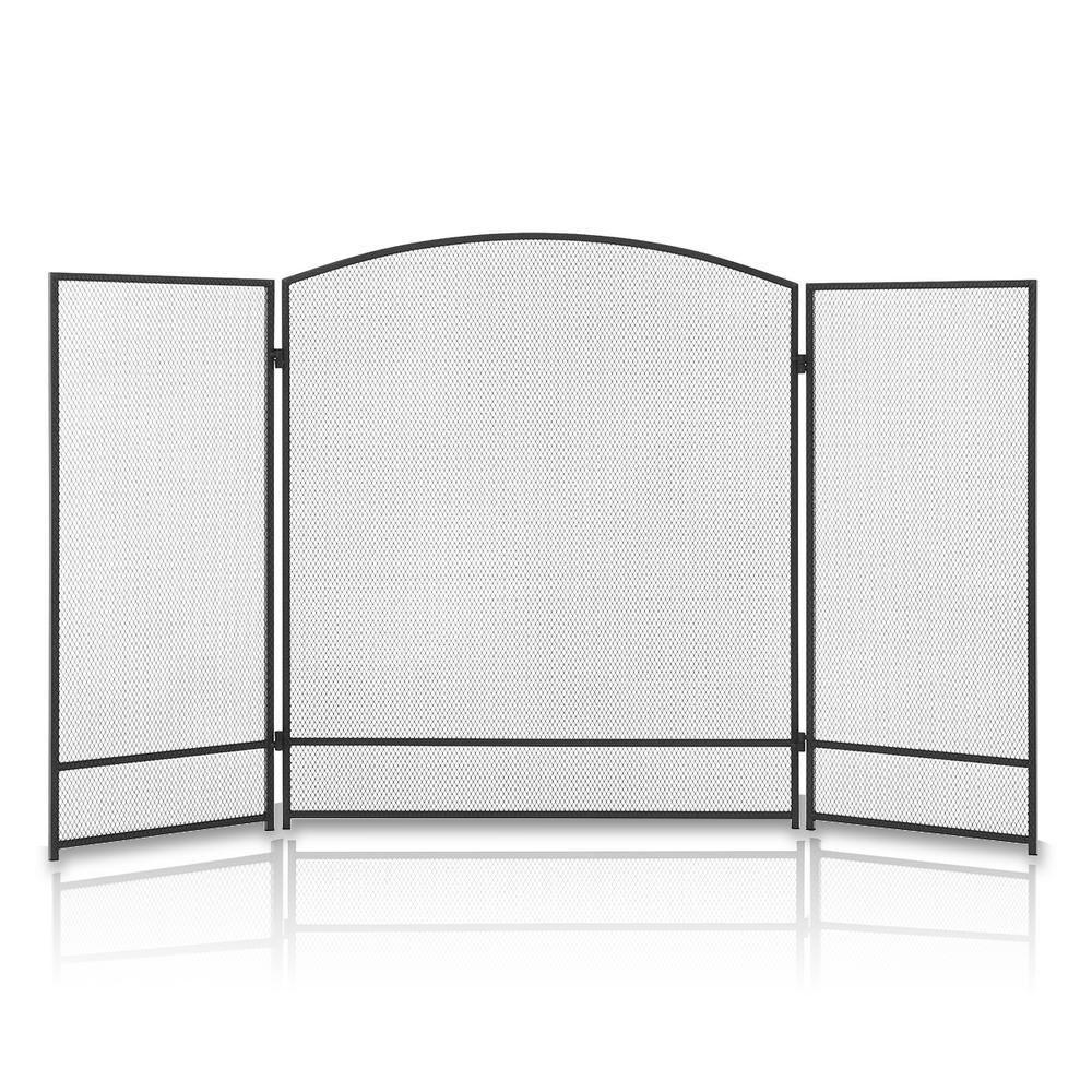 Barton 3Panel Folding Panel Wrought Mesh Spark Guard Protector Gate Fireplace Screen95041