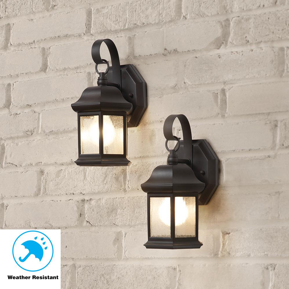 Hampton Bay 1 Light Bronze Outdoor Wall Lantern Sconce With Seeded Glass 2 Pack Tr T0784 The Home Depot - Hampton Bay Exterior Wall Lantern 2 Pack Hampton Bay 1 Light Bronze Outdoor Wall Lantern Sconce With Seeded Glass 2 Pack Tr T0784 The Home Depot - Hampton Bay Exterior Wall Lantern 2 Pack