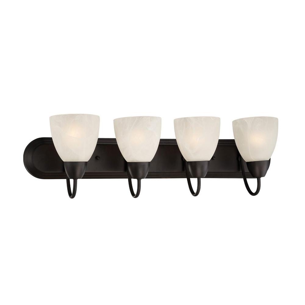 Rustic Vanity Lighting The Home Depot Torino 4 Light Oil Rubbed Bronze Bath Bar