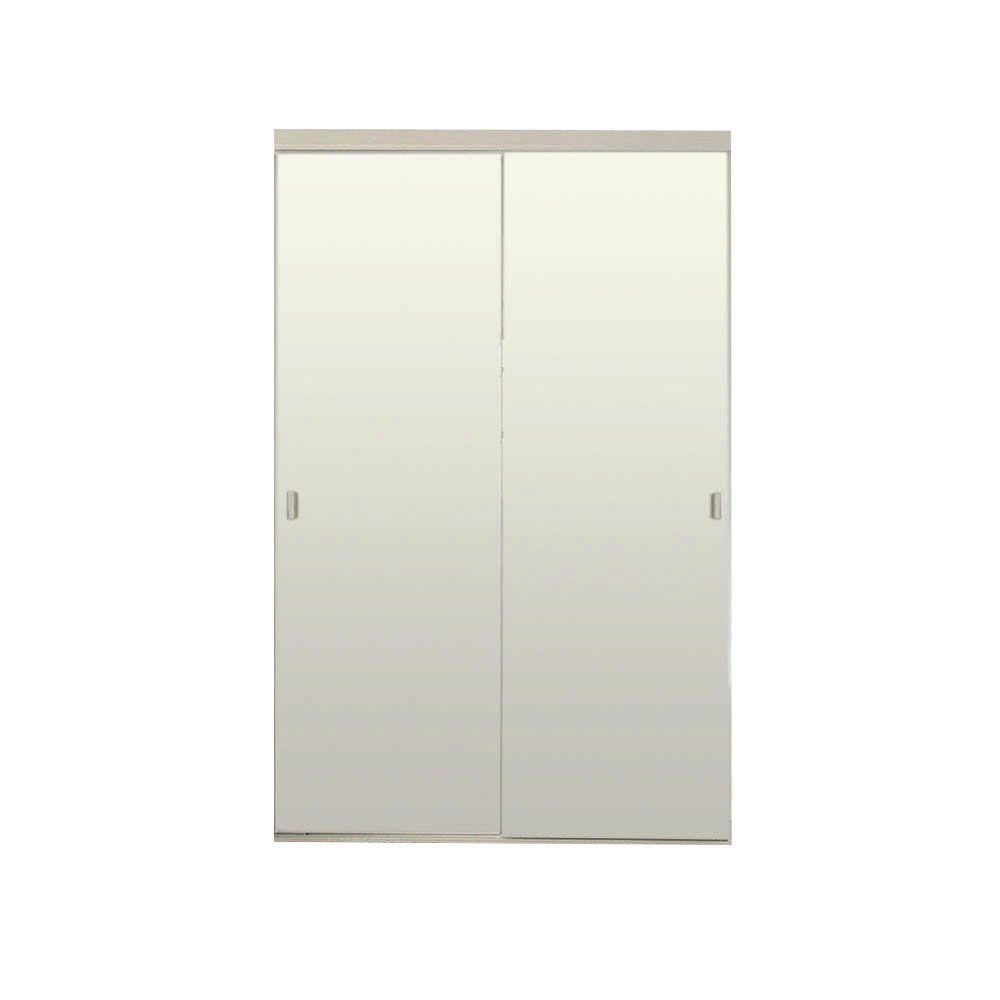 71 In X 80 1 2 Steel Brittany Glass Panels Back Painted White Interior Sliding Door