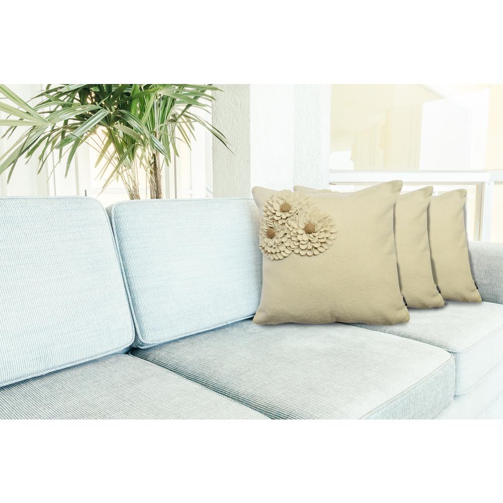 Woolen Felt Floral Standard Throw Pillow Rcc 584 The Home Depot