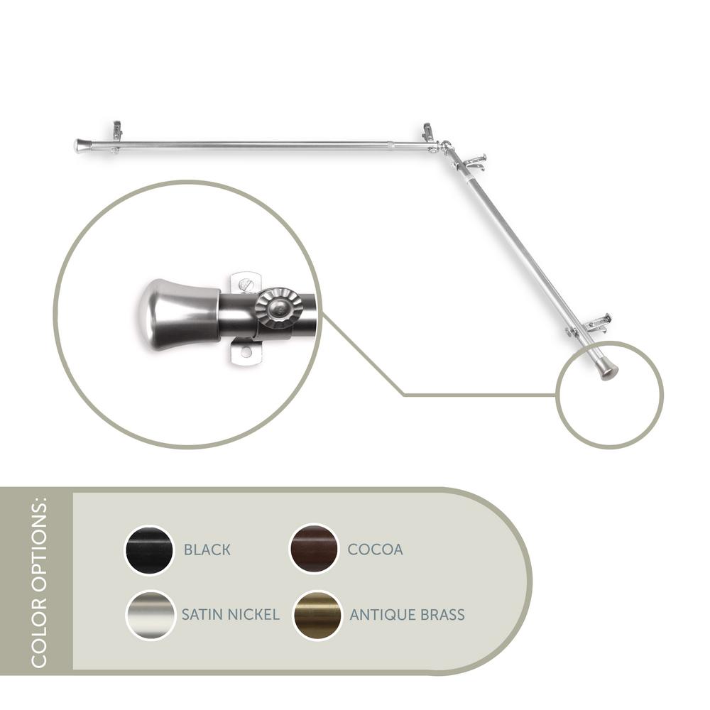 Rod Desyne 48 In 84 13 16 Dia Single Corner Curtain Dia Single Corner Curtain Rod Each Side In Satin Nickel