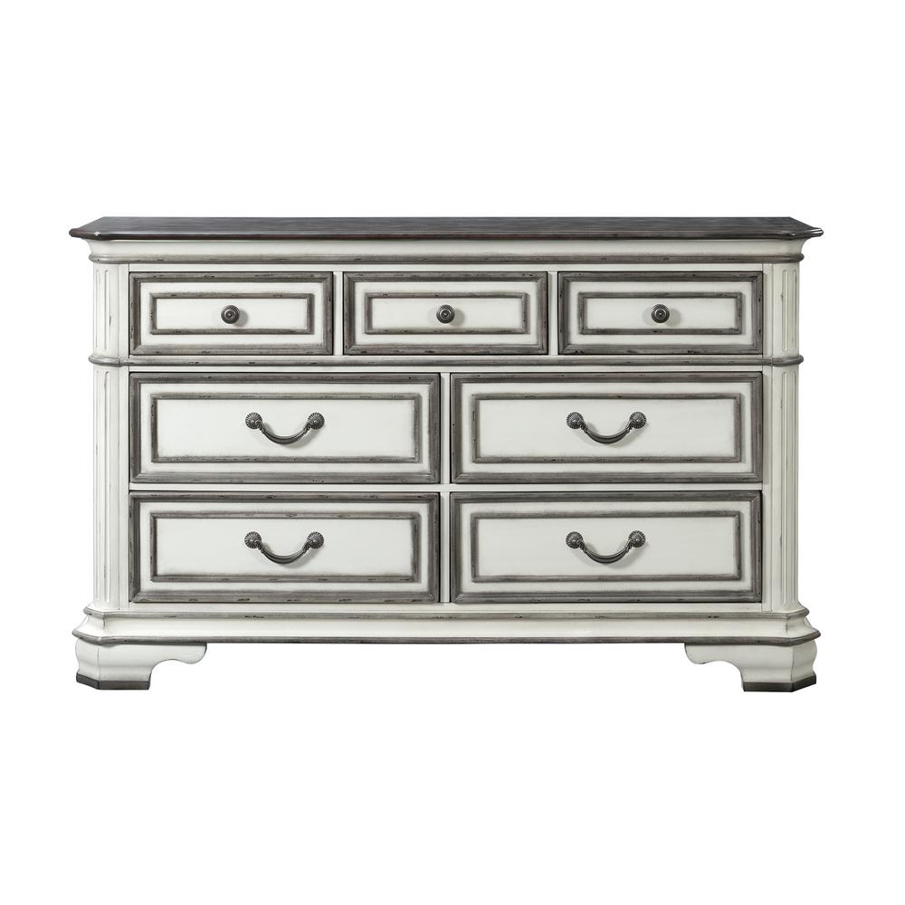 Picket House Furnishings Caroline 7 Drawer Antique White Dresser