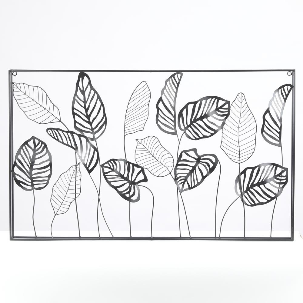 Luxen Home Metal Framed Horizontal Leaf Wall Decor Wha803 The Home Depot