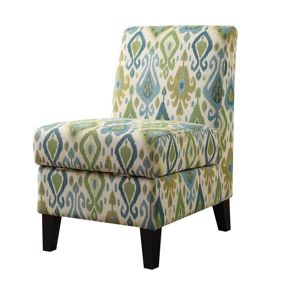 Multi Colored Fabric Solid Wood Accent Chairs The Ollano Ii Green Pattern Accent Chair With Storage